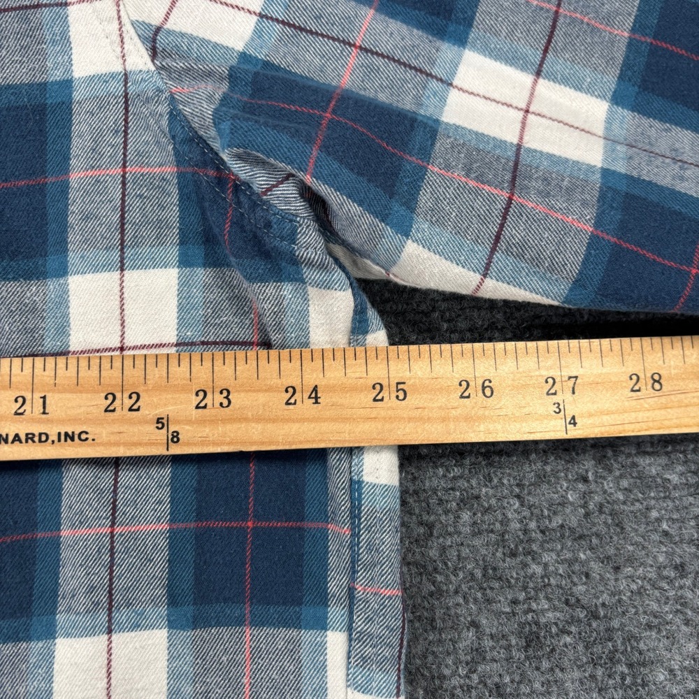 Patagonia Mens XL Organic Cotton Plaid Button Down Flannel Shirt Blue White - Picture 5 of 7